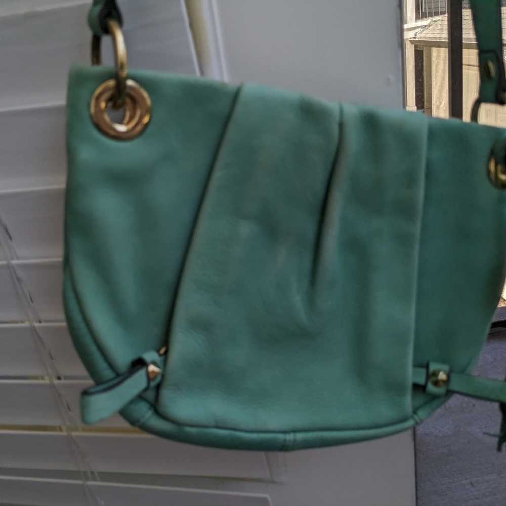 Vince Camuto cross body bag Leather teal. Very soft. Nice pre- loved condition